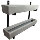 Suporte Ferro Jardim Vertical Com 2 Jardineiras 80cm Cinza