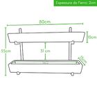 Suporte Ferro Jardim Vertical Com 2 Jardineiras 80cm Cinza
