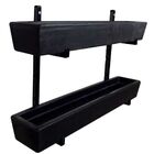 Suporte Ferro Jardim Vertical Com 2 Jardineiras 80cm Preto