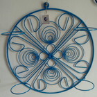 Suporte Ferro Mandala Cor Azul Para 4 Vasos