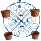 Suporte Ferro Mandala Para 4 Vasos - Azul