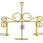 Suporte Ferro Para Plantas Retro 3 Vasos - Amarelo