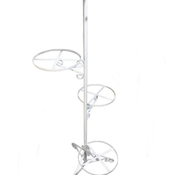 Suporte Ferro Vasos De Plantas Jardim Vertical 140cm Branco