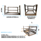 Suporte Fixo Bancada Churrasqueira Aço Inox 50x40 Pantheon Có