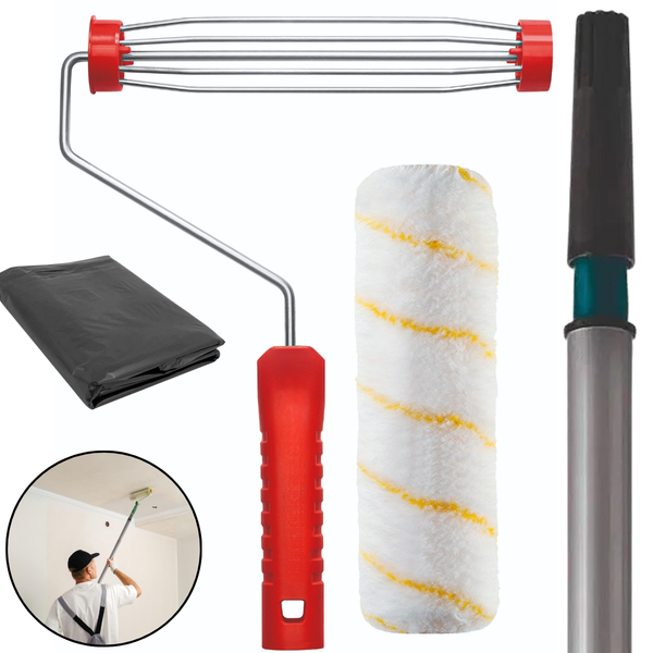 Suporte Garfo Para Rolo De Pintura 23cm + Rolo Antirespingo +