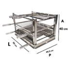 Suporte Grill Churrasqueira Grelhas E Espetos 50x45cm Em Inox