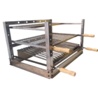Suporte Grill Manual Bancada Churrasqueira 70x45 Gourmet Aço
