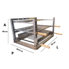 Suporte Grill Manual Bancada Churrasqueira 70x45 Gourmet Aço