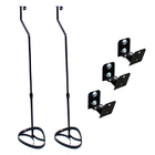 Suporte Home Theater C/ 3 Suporte Parede + 2 Pedestais Caixa