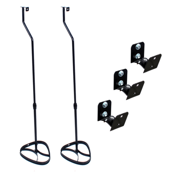 Suporte Home Theater C/ 3 Suporte Parede + 2 Pedestais Caixa