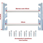 Suporte Inox Churrasqueira 4 Posições +2 Tubos Alumínio 40cm