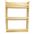 Suporte Livros Pinus 3 Níveis Barra Proteção Sem Pintura