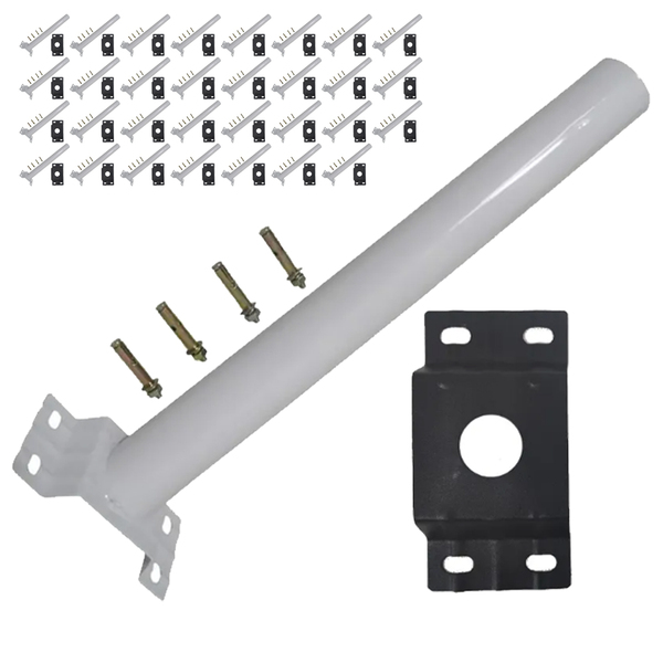 Suporte Luminaria Solar Barra 48 Unidades Poste Aço Jardim Qu