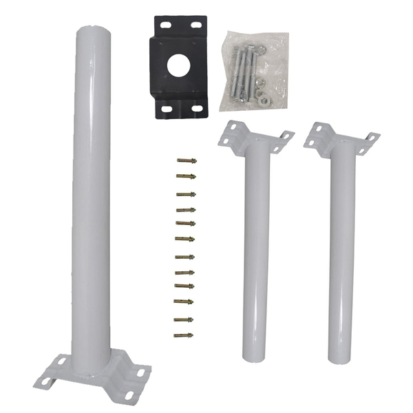 Suporte Luminaria Solar Kit 3 Uni Barra Aço Poste Quintal Est