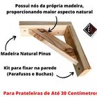 Suporte Madeira Mão Francesa Pinus Vintage 30x30 2 Unidades