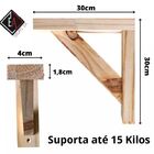 Suporte Madeira Mão Francesa Pinus Vintage 30x30 2 Unidades