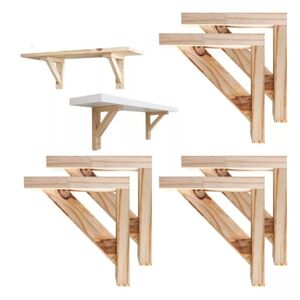 Foto de Suporte Madeira Mão Francesa Pinus Vintage 30x30 6 Unidades