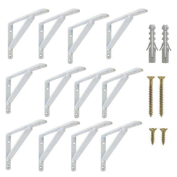 Suporte Mão Francesa 20cm Cantoneira P/ Prateleira 48 Peças