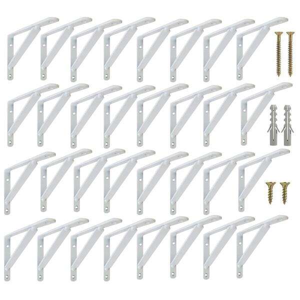 Suporte Mão Francesa 25cm Para Prateleira 48un+kit Parafusos