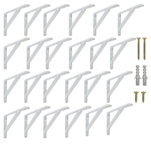 Suporte Mão Francesa 35cm Para Prateleira 24 Un + Parafusos