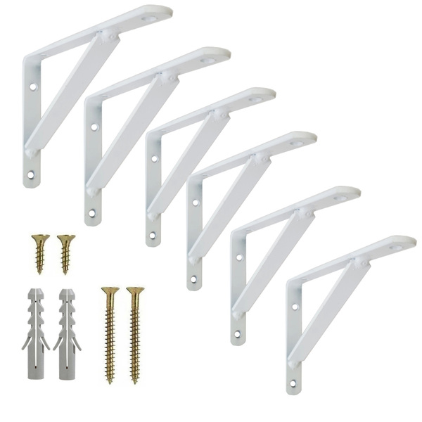 Suporte Mão Francesa 35cm Para Prateleira 6 Un + Parafusos