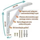 Suporte Mão Francesa 40cm 5 Peças Cantoneira Para Prateleira
