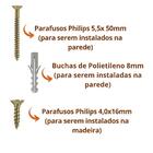 Suporte Mão Francesa 50cm Para Prateleira 8un+kit Parafusos