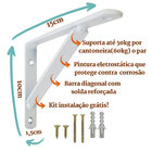 Suporte Mão Francesa Reforçada 15cm 16 Peças P/ Prateleira