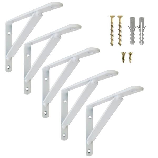 Suporte Mão Francesa Reforçada 30cm 5 Peças Para Prateleira