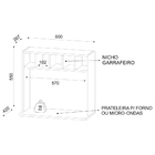 Suporte Micro-ondas Lisa Com Adega Preto - Vallisa Decor