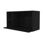 Suporte Microondas Aéreo 81cm Com Nicho Adega Miami Preto   -