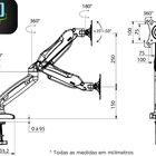 Suporte Monitor Articulado F90 Usb Elg Com 2 Portas 3.0