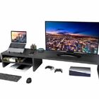 Suporte Monitor Duplo Base Elevada Ergonomia Preto