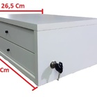 Suporte Monitor Mdf  C/2 Gavetas Branco 40,5x26,5x16 Chave