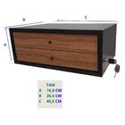 Suporte Monitor Mdf C/2 Gavetas Marrom Chave Auto Brilho