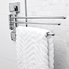 Suporte Móvel Triplo Toalha De Mão Louça Aço Cromado Ventosa