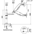 Suporte Multiarticulado Fh80n Para Monitor Com Torre E Pistão