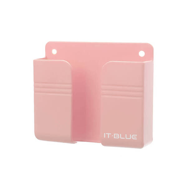 Suporte Multiuso De Parede Para Celular Controle Plástico Rosa