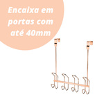 Suporte Multiuso Pendurador Para Porta Rosé Gold Organizare F