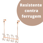 Suporte Multiuso Pendurador Para Porta Rosé Gold Organizare F