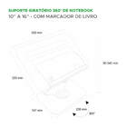 Suporte Notebook Alumínio/aço Regulável Base Giratória 360º