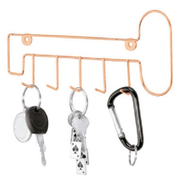 Suporte Organizador Gancho Porta Chave Formato Chavinha Gold