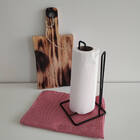 Suporte Organizador Porta Papel Toalha  Aramado Preto De Mesa