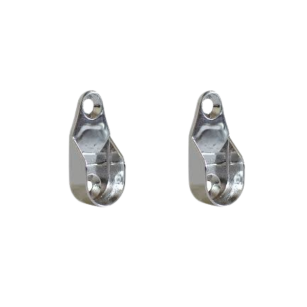 Suporte P/ Tubo Cabideiro Oval Cromado  2 Peças