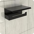 Suporte Papel Higiênico Adesivo Colar Na Parede Preto Elg