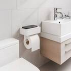 Suporte Papel Higiênico Branco 3 Em 1 Porta Lenço Umedecido C