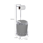 Suporte Papel Higiênico Cromado Piatina Com Lixeira 5 Litros