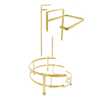 Suporte Papel Higiênico Dourado Piatina Com Lixeira 5 Litros