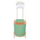 Suporte Papel Higiênico Rose Gold Piatina Com Lixeira 5 Litro