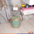 Suporte Papel Higiênico Rose Gold Piatina Com Lixeira 5 Litro